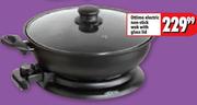 Ottimo Electric Non-Stick Wok With Glass Lid