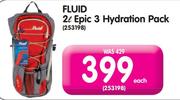 Fluid 2Ltr Epic 3 Hydration Pack