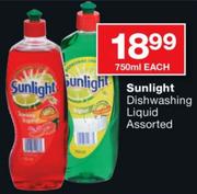 Sunlight Dishwashing Liquid Assorted-750ml Each