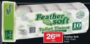 Feather Soft 1 Ply Toilet Rolls-10's