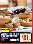 Gourmet Gold 12-Piece Stoneware Bakeware-Per Set