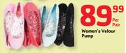 Women's Velour Pump-Per Pair