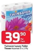 Twinsaver Luxury Toilet Tissue Assorted-9x2 Ply Per Pack