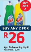 Ajax Dishwashing Liquid Assorted-2x750ml