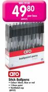 Aro Stick Ballpens-Per Box