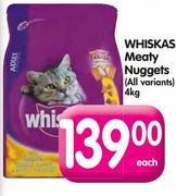 Whiskas Meaty Nuggets(All Variants)-4Kg