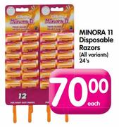 Minora 11 Disposable Razors(All Variants)-24's