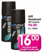 Axe Deodorant(All Variants)-6x500Ml