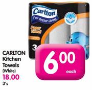 Carlton Kitchen Towels(White)-3's