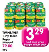 Twinsaver 1-Ply Toilet Paper-24's