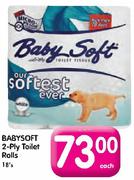 Babysoft 2-Ply Toilet Rolls-18's