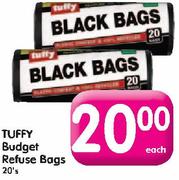 Tuffy Budget Refuse Bags-20's Each