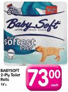 Babysoft 2-Ply Toilet Rolls-18's Each