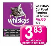 Whiskas Cat Food Pouches(All Flavours)-12's