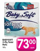 Babysoft 2-Ply Toilet Rolls-18's