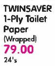 Twinsaver 1-Ply Toilet Paper Wrapped-24's