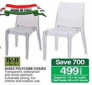 H & H Collection Mars Polycarb Chairs-Each