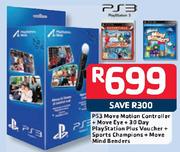 PS3 Move Motion Controller+MoveEye+30DayPlay StationPlus Voucher+Sports Champions+MoveMind Benders