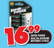 Super Power AAA/AA Alkaline Batteries-4 Pack
