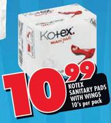 Kotex Sanitary Pads With Wings-10's Per Pack