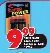Super Power AAA/AA Zinc Carbon Batteries 4 Pack