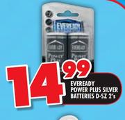 Eveready Power Plus Silver Batteries D-SZ-2's