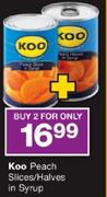 Koo Peach Slices/Halves In Syrup-2's