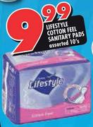 Lifestyle Cotton-Feel Sanitary Pads Assorted-10's