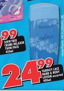 Yardley-Lace Hand & Body Lotion Assorted-400ml