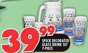Speck Decorated Glass Drink Set-7 Piece