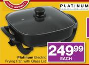 Platinum Electric Frying Pan With Glass Lid
