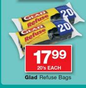 Glad Refuse Bags-20's Each