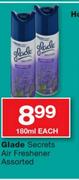 Glade Secrets Air Freshener Assorted-180Ml Each