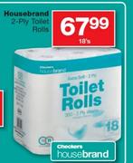Housebrand 2-Ply Toilet Rolls-18's