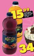 Clover Krush 100% Fruit Juice Blend Assorted- 1.5L Each