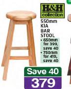 H&H Collection 550mm Kia Bar Stool-Each