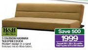 H&H Collection 3 Division Hannah Sleeper Couch-Each