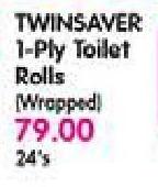 Twinsaver 1-Ply Toilet Rolls-24's
