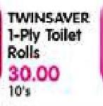 Twinsaver 1-Ply Toilet Rolls-10's