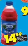Hall's Daily Drink Fruit Squash Concentrate-1.25Ltr