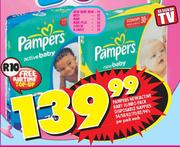 Pampers New/Active Baby Jumbo Pack Disposable Nappies 54/58/62/70/82/94's Per Pack Each