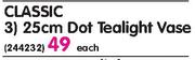 Classic 25Cm Dot Tealight Vase-Each