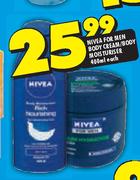Nivea For Men Body Cream/Body Moisturiser-400ml Each