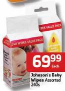 Johnsons Baby Wipes-240s Each