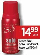 Lentheric Solo Deodorant-150Ml Each