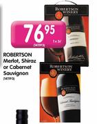 Robertson Merlot,Shiraz Or Cabernet Sauvignon-1 x 3Ltr