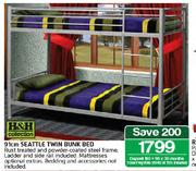 H&H Collection Seattle Twin Bunk Bed-91cm