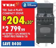 Tek 560 4 Plate Compact Stove-Each 