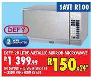 Defy 28 Litre Metallic Mirror Microwave-Each