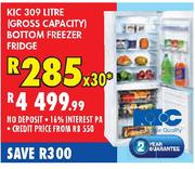 Kic 309 Litre (Gross Capacity) Bottom Freezer Fridge-Each 